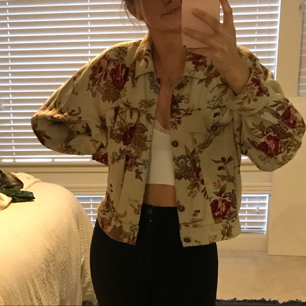 Printed linen jacket